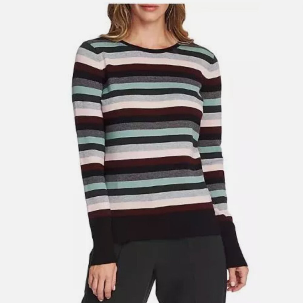 Vince Camuto Multicolor Stripe Pullover Sweater, size Medium